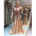 Guangzhou 2017 exclusivo design especial Stripe Bordado Sparkling Beads Mermaid Evening Dresses